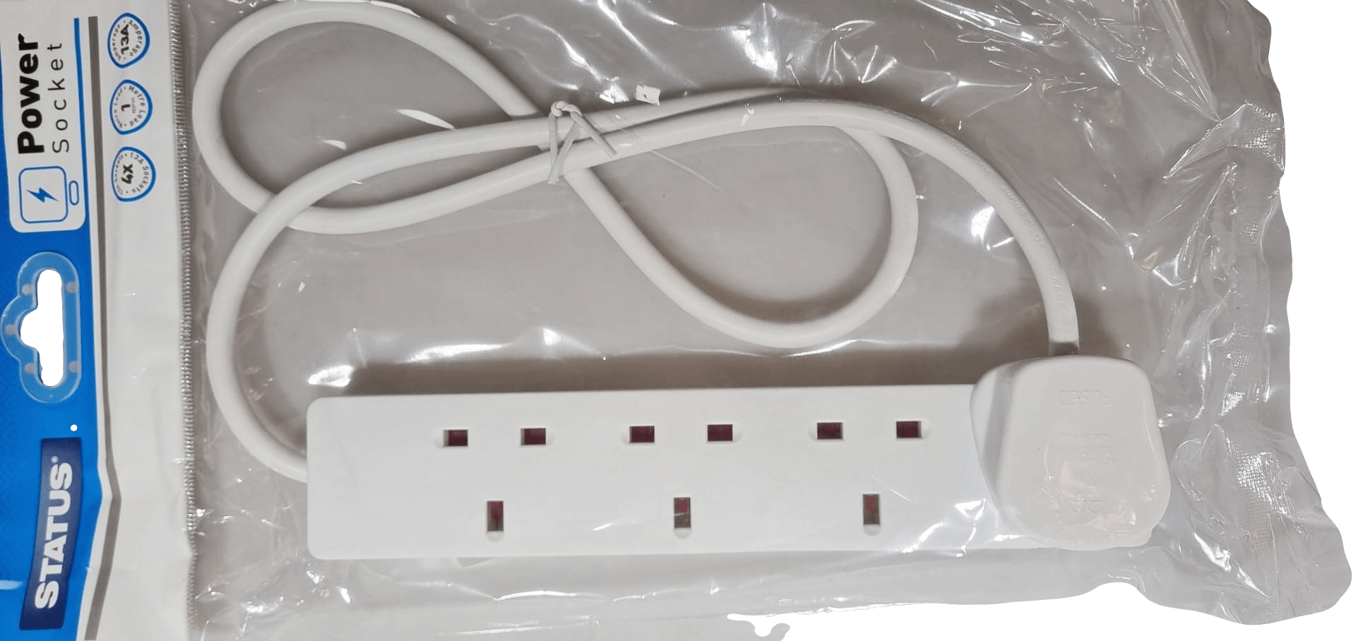 4 Way UK 3 Pin Plug Surge Protected Extension Lead Ultimate Power Solution