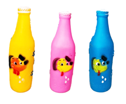 Interactive Squeaky Dog Toy Beer Bottle Design