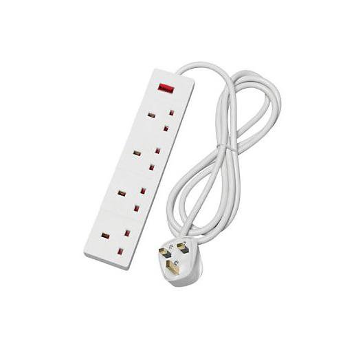 4 Gang Extension Lead 2m Power Strip Surge Protector