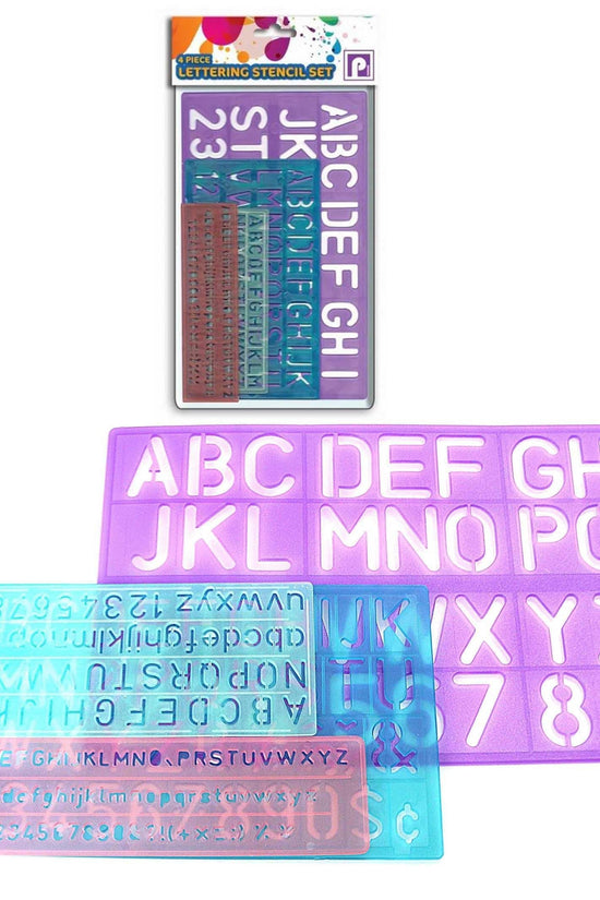 Creative Plastic Alphabet Letter Stencil Set Pack of 3