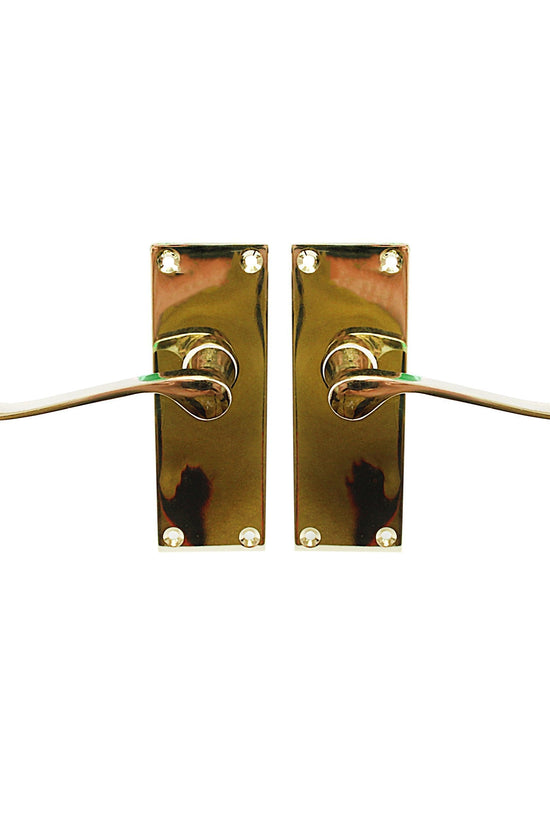4Inch Victorian Scroll Latch Handle in Brass Finish