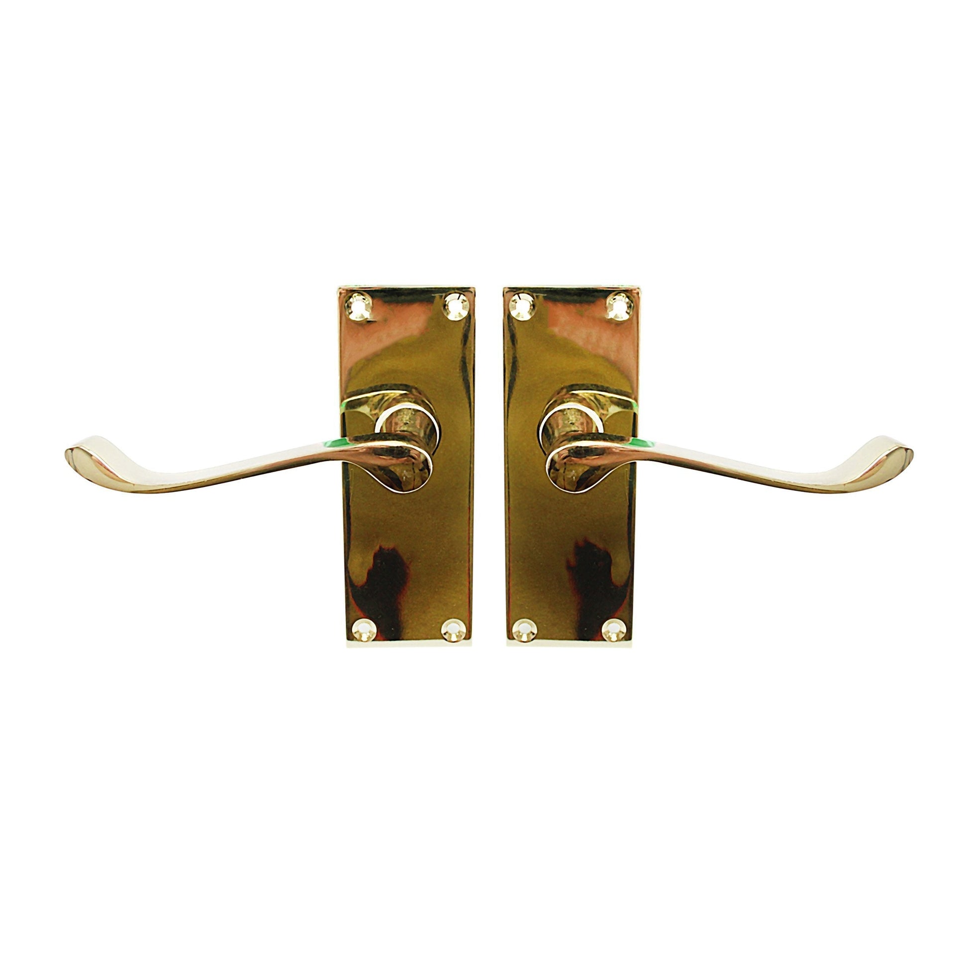 4Inch Victorian Scroll Latch Handle in Brass Finish