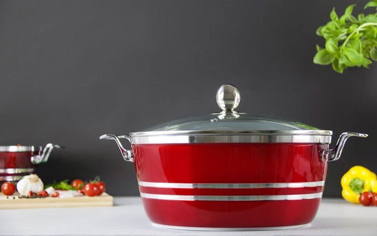 Premium Metallic Die Cast Stockpot Set 5 Piece Kitchen Essential