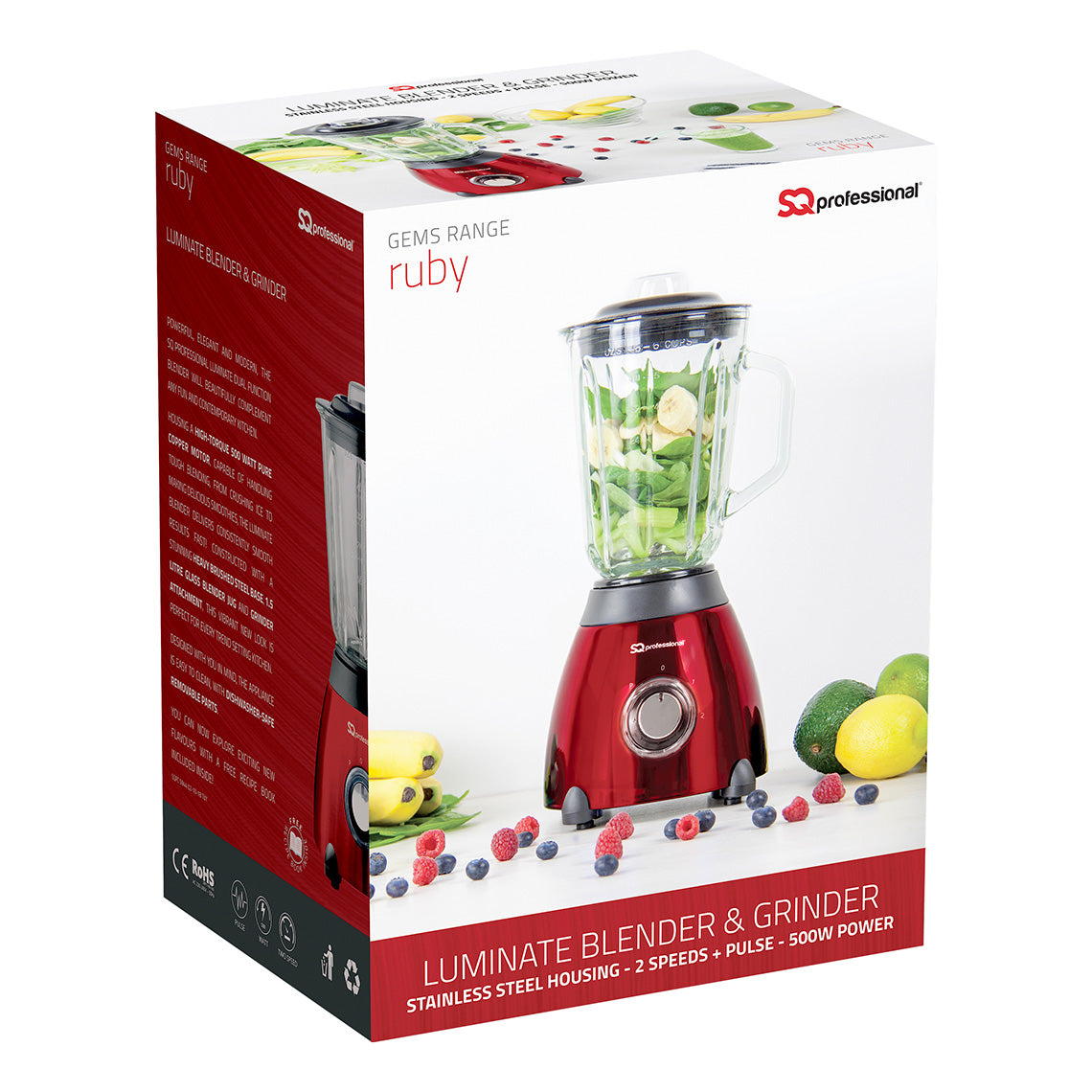 SQ Professional Luminate Blender Grinder 500W Amethyst Kitchen Appliance