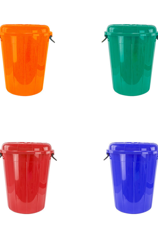 EcoFriendly 50L Storage Drum Bin with Handles Assorted Colors