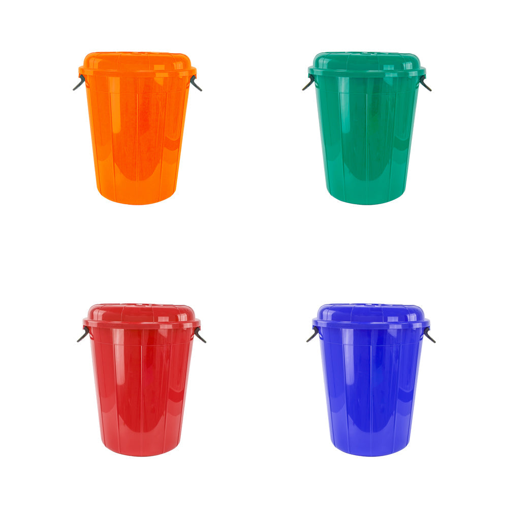 EcoFriendly 50L Storage Drum Bin with Handles Assorted Colors