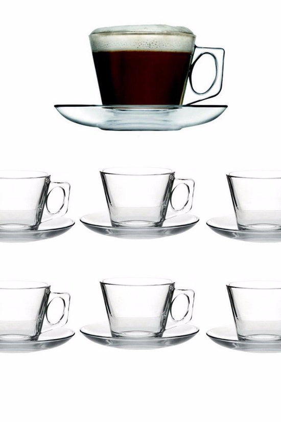 Elevate Your Espresso Experience with PB Vela Glass Espresso Cups Saucers Set of 12