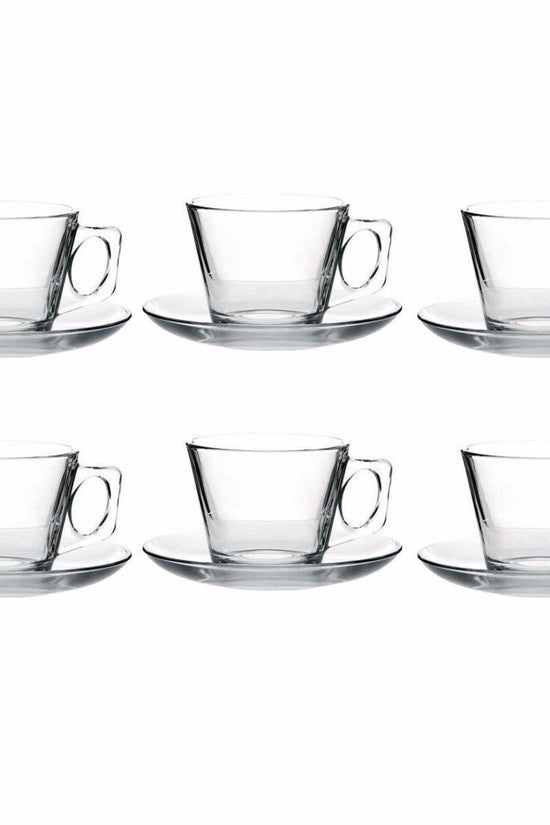 Elevate Your Espresso Experience with PB Vela Glass Espresso Cups Saucers Set of 12