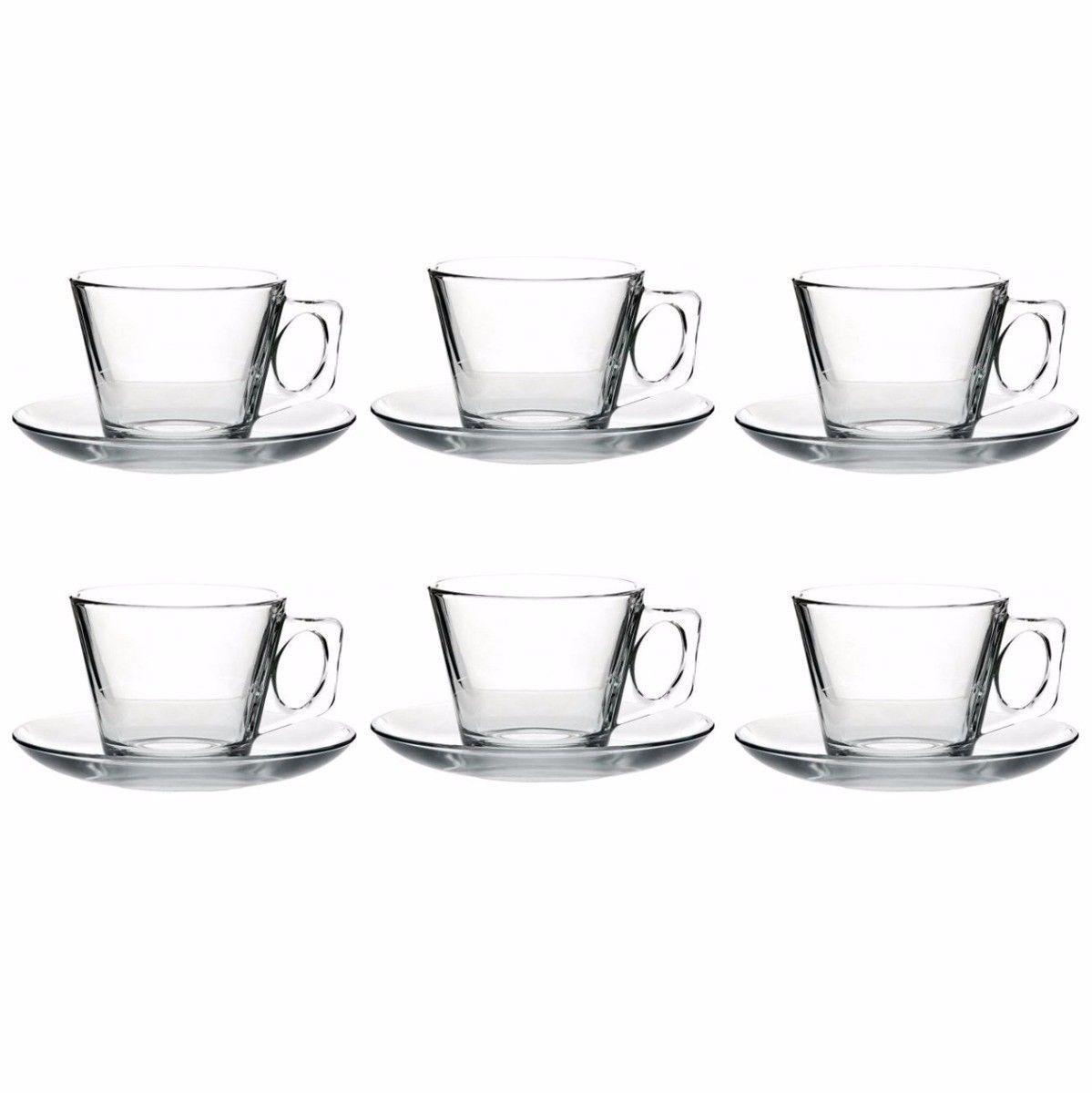 Elevate Your Espresso Experience with PB Vela Glass Espresso Cups Saucers Set of 12