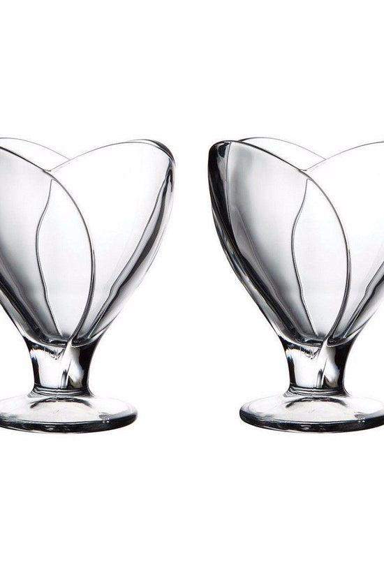 Elegant Glass Ice Cream Vase Cups Set of 2