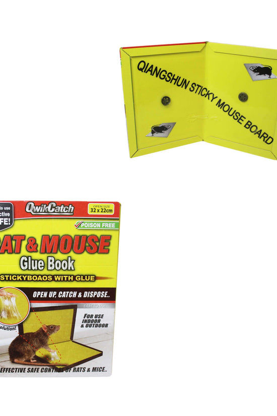 QuickCatch Rat Mouse Glue Book PoisonFree Trap for Rodent Control