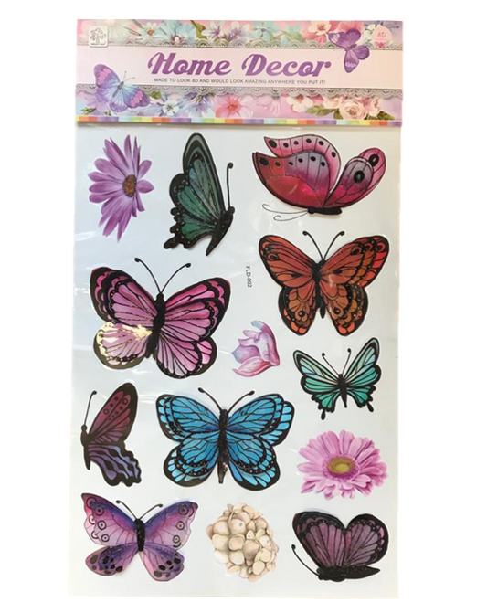 Butterfly Design 3D Effect Wall Stickers Room Decor 62x35cm