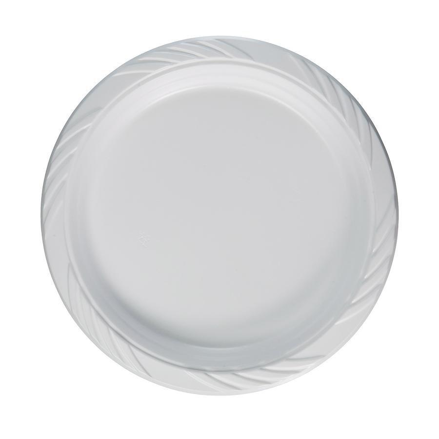 Disposable White Plastic Plates Pack of 50 9 Inch Round Plates