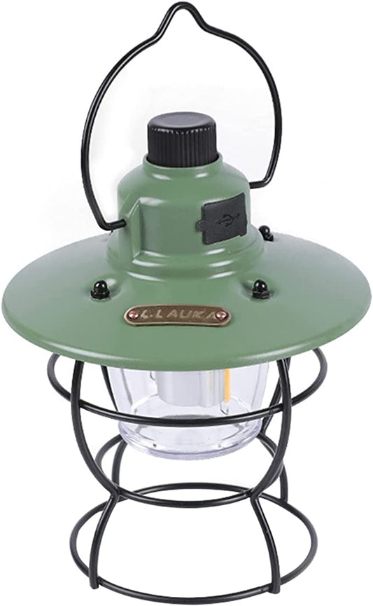 USBC Rechargeable Camping Light Lantern Metal Frame Assorted Colors 14 x 12 cm