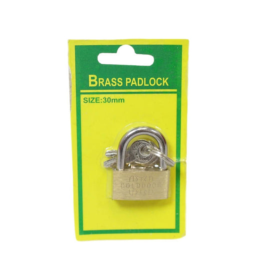 30mm Brass Padlock with 2 Keys Home Suitcase Door Security