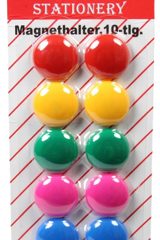 Colorful Round Fridge Freezer Magnets 27 cm Pack of 10