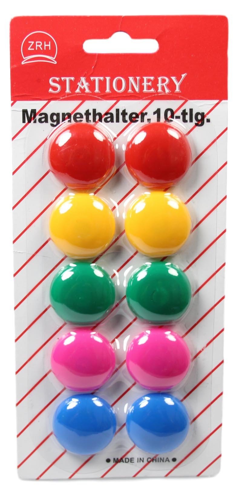 Colorful Round Fridge Freezer Magnets 27 cm Pack of 10