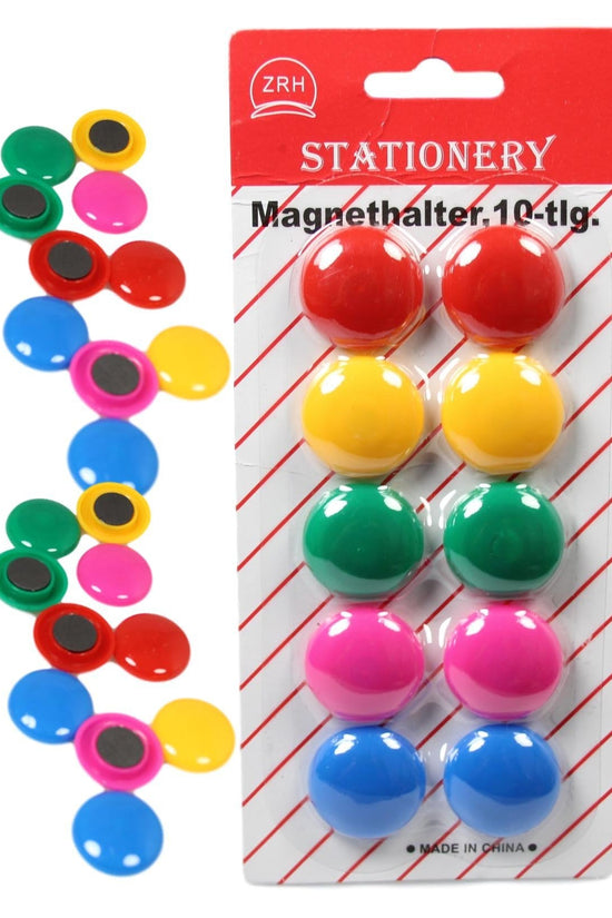 Colorful Round Fridge Freezer Magnets 27 cm Pack of 10