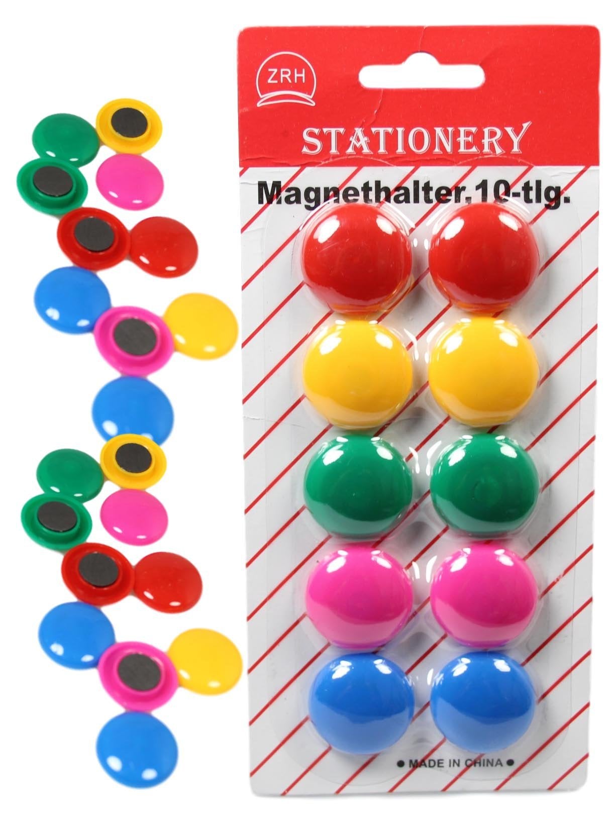 Colorful Round Fridge Freezer Magnets 27 cm Pack of 10
