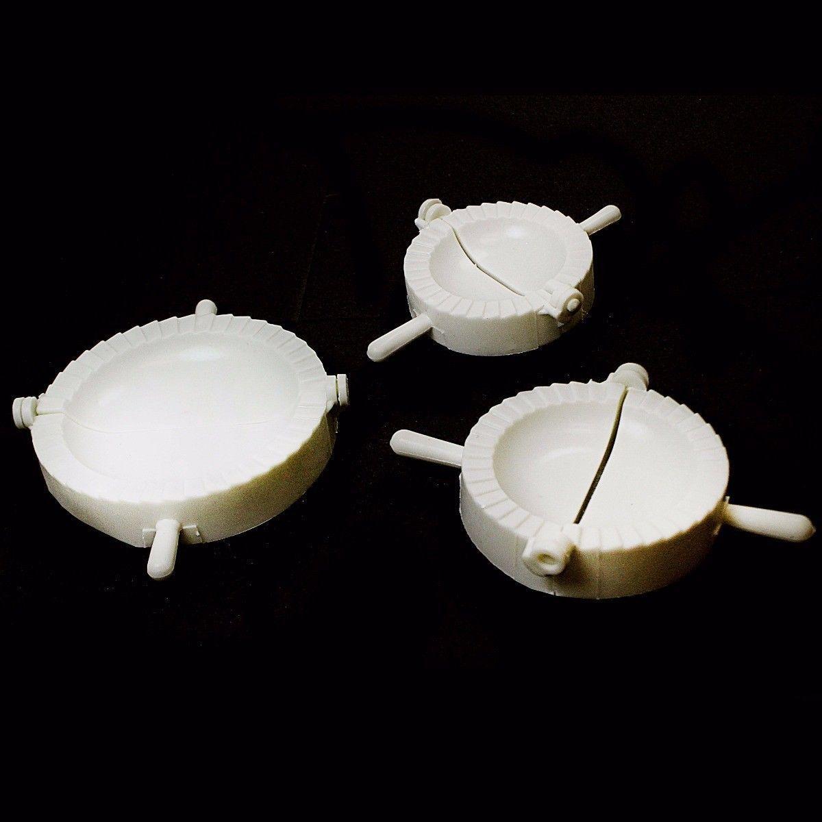 3Piece Plastic Dumpling Pastry Mould Maker Set Assorted Sizes