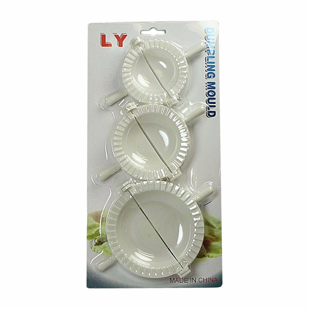 3Piece Plastic Dumpling Pastry Mould Maker Set Assorted Sizes