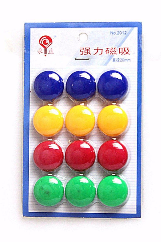 Colorful Round Fridge Magnets Set Pack of 12