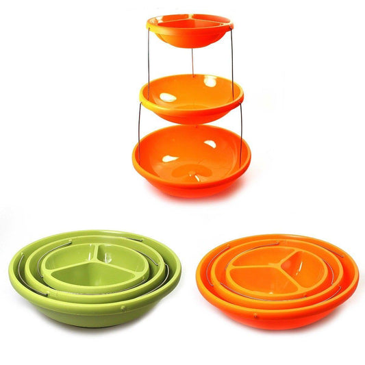 3Tier Twist Fold Party Bowl for Home Kitchen and Outdoors