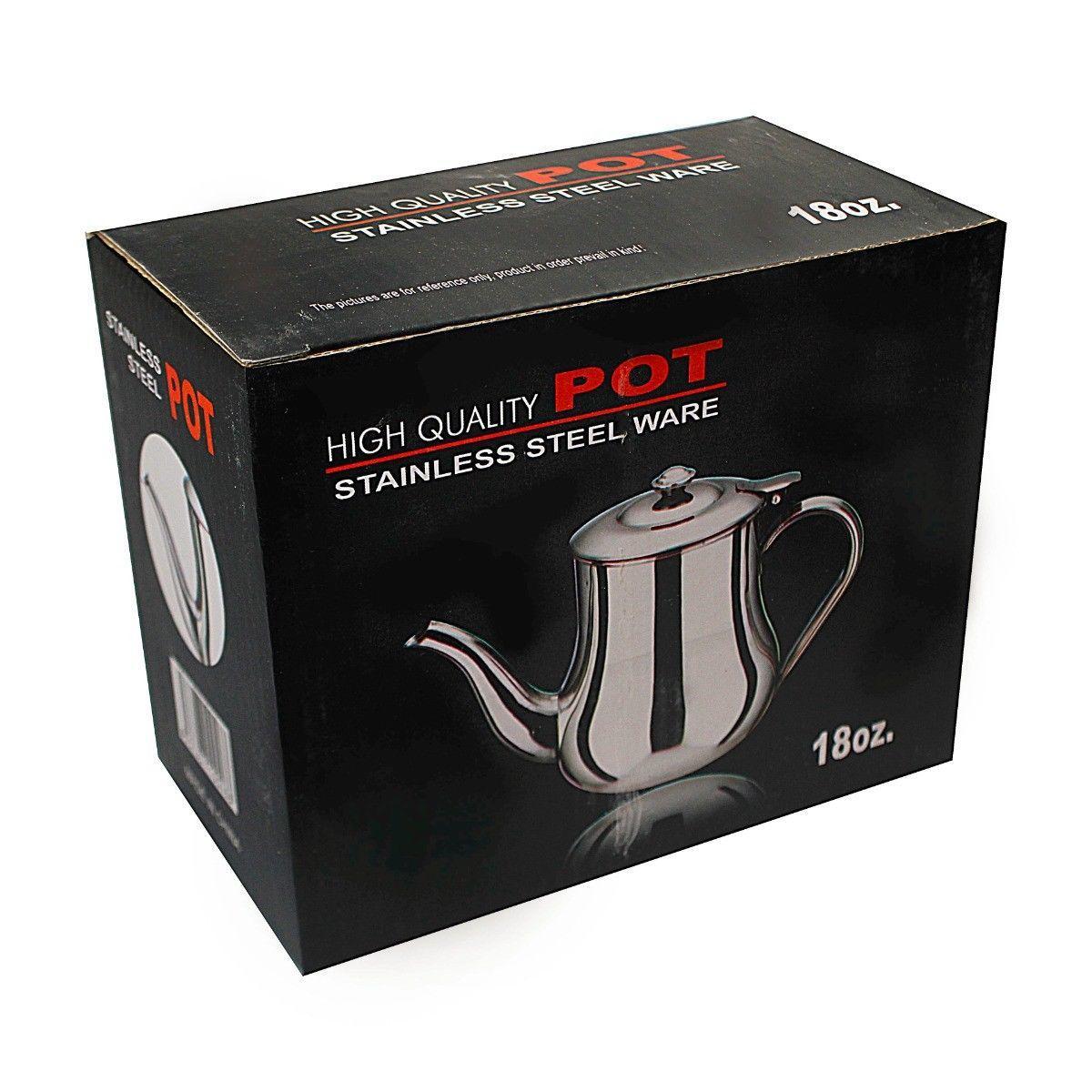 Elegant 18oz Stainless Steel Traditional Tea Pot