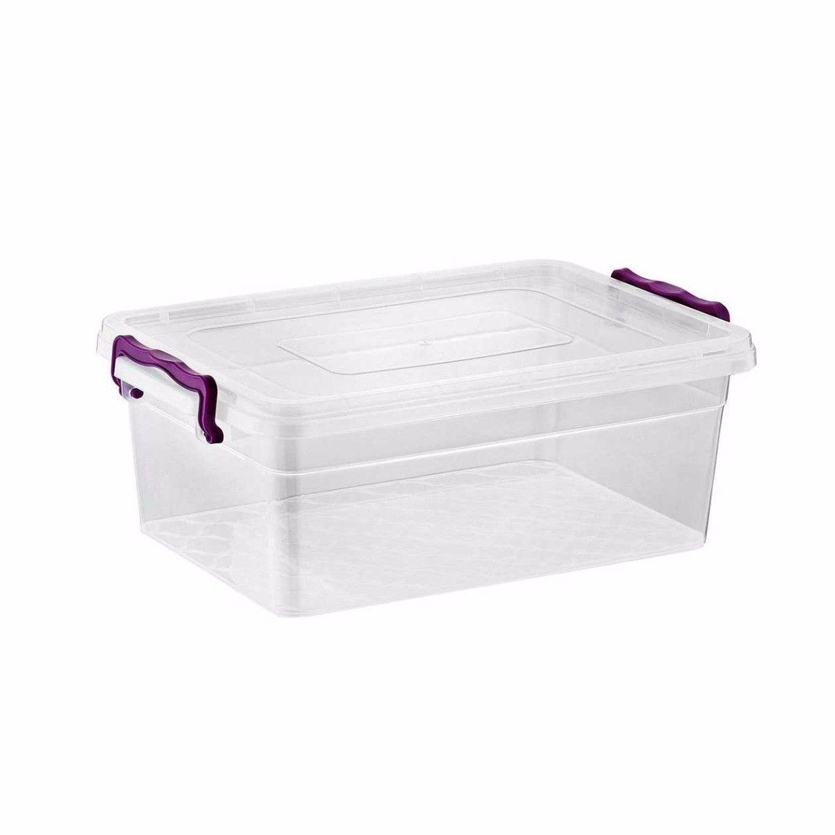 750L Clear Rectangle Container with 2 Clip Handles
