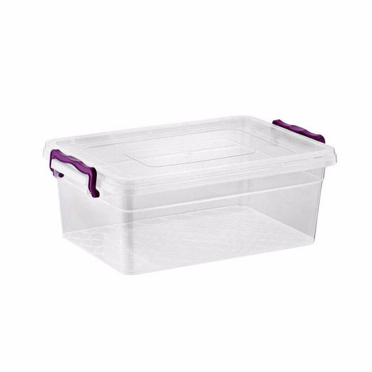 750L Clear Rectangle Container with 2 Clip Handles
