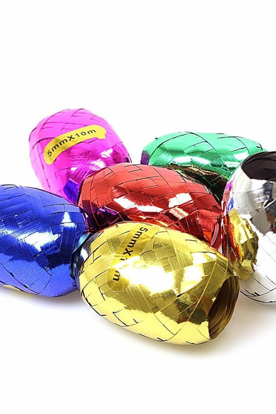 Festive Christmas Curling Ribbon Set 6 Rolls 5mm x 10m