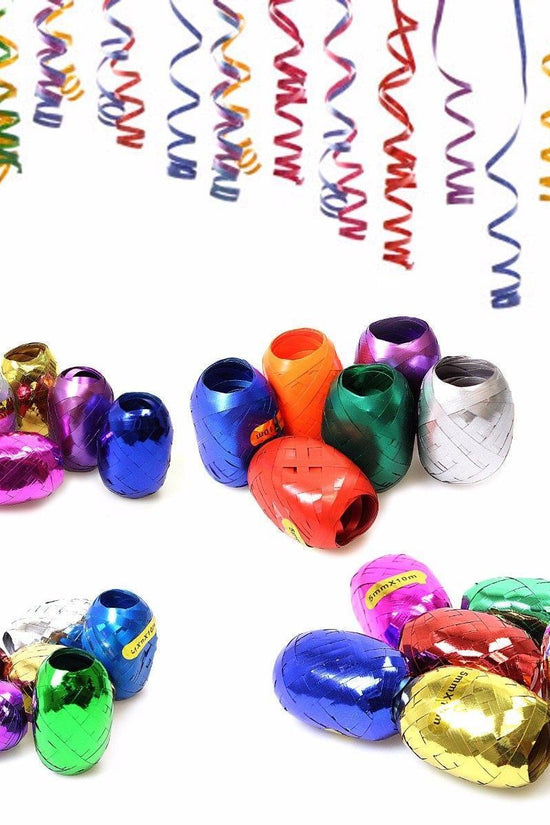 Festive Christmas Curling Ribbon Set 6 Rolls 5mm x 10m