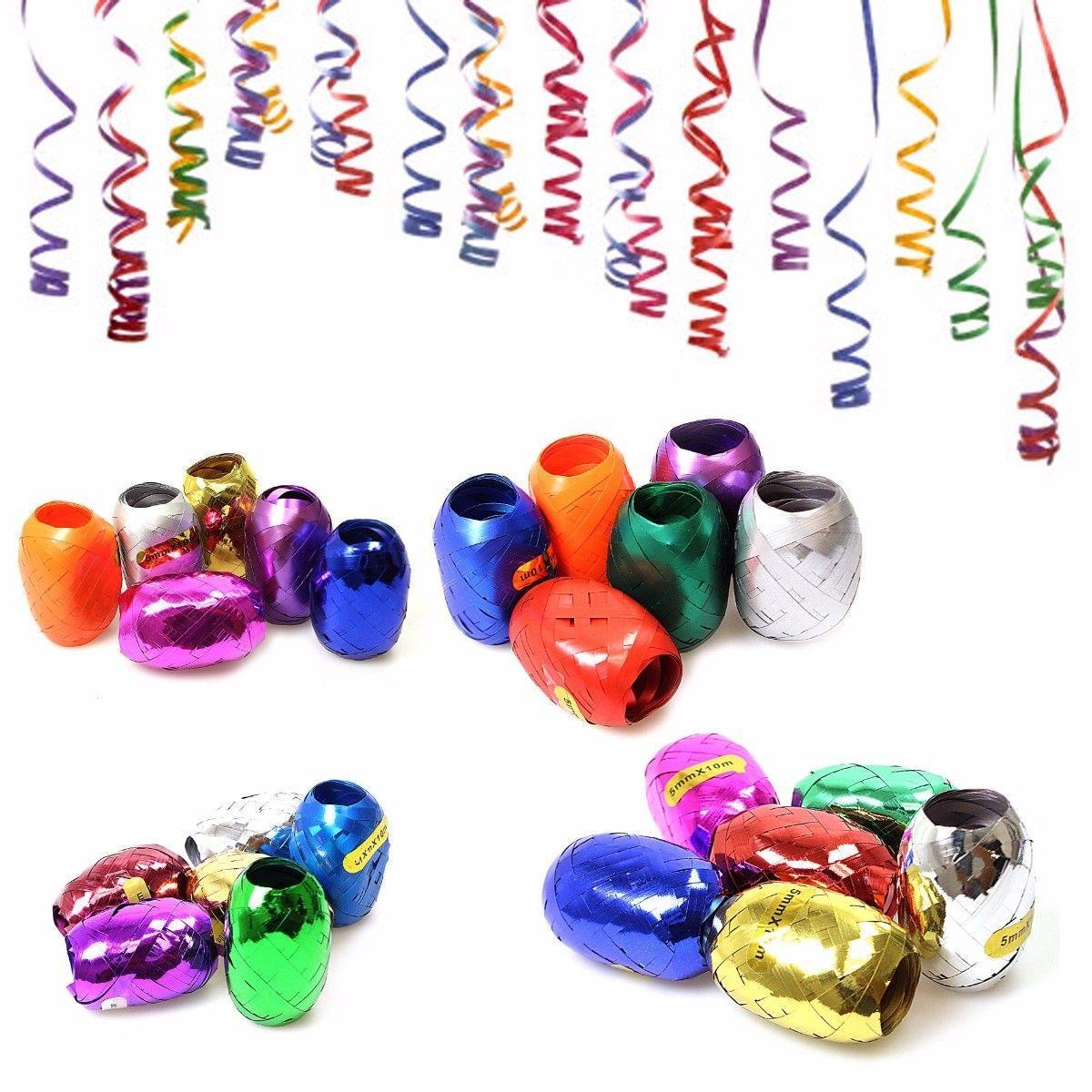 Festive Christmas Curling Ribbon Set 6 Rolls 5mm x 10m