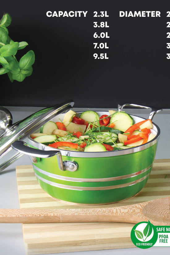 SQ Professional Metallic Die Cast Stockpot Set of 5 Emerald
