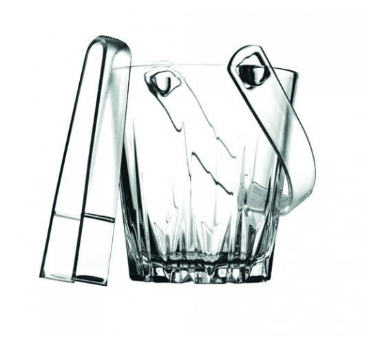 Elegant PB Karat Glass Ice Bucket with Tongs 815ml Capacity