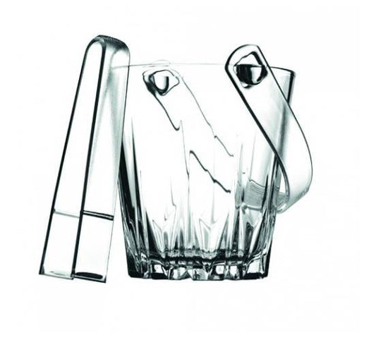 Elegant PB Karat Glass Ice Bucket with Tongs 815ml Capacity