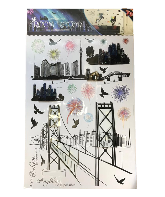 Stylish Room Dcor Large Wall Stickers Assorted Designs 70x49cm