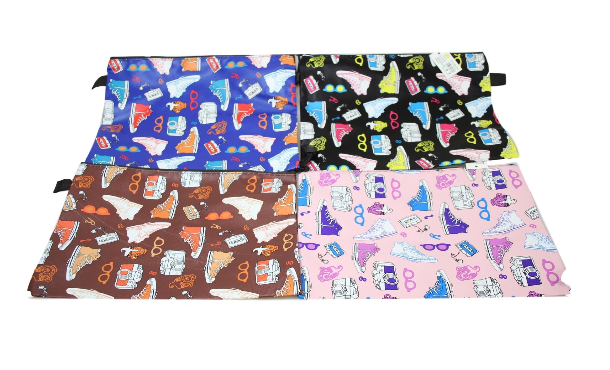 Stylish Fake Leather Pencil Case with Shoe Print in Assorted Colours