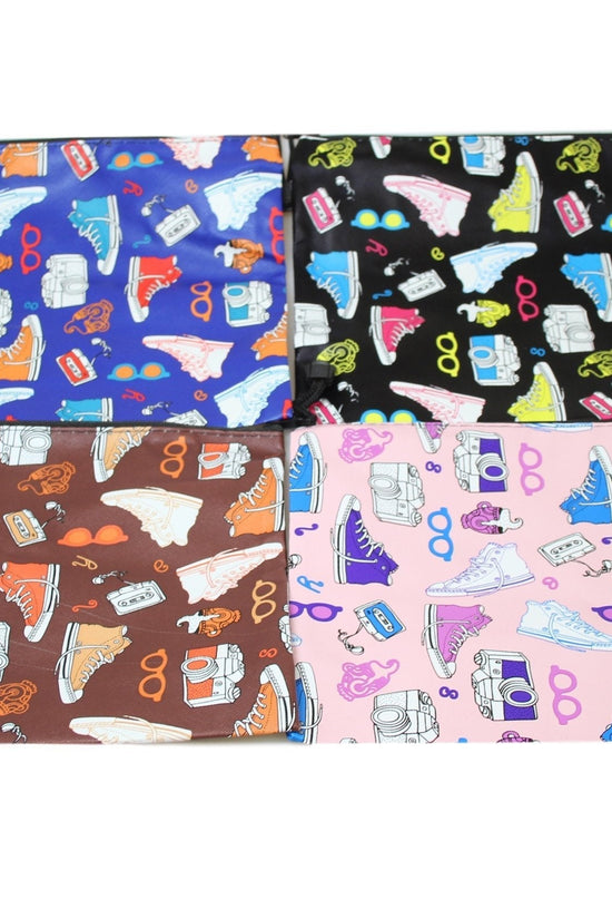 Stylish Fake Leather Shoe Print Pencil Case Assorted Colors