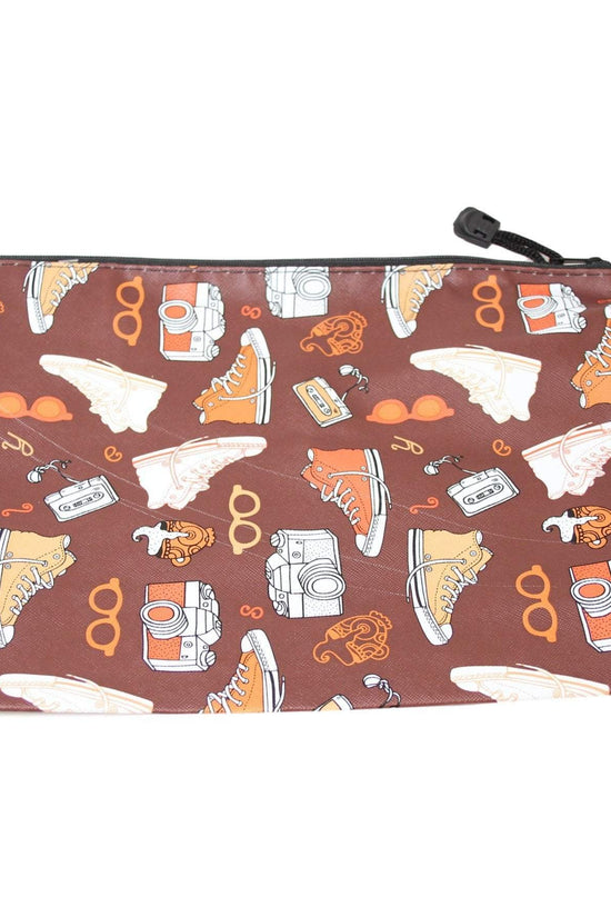 Stylish Fake Leather Pencil Case Shoe Print in Assorted Colors