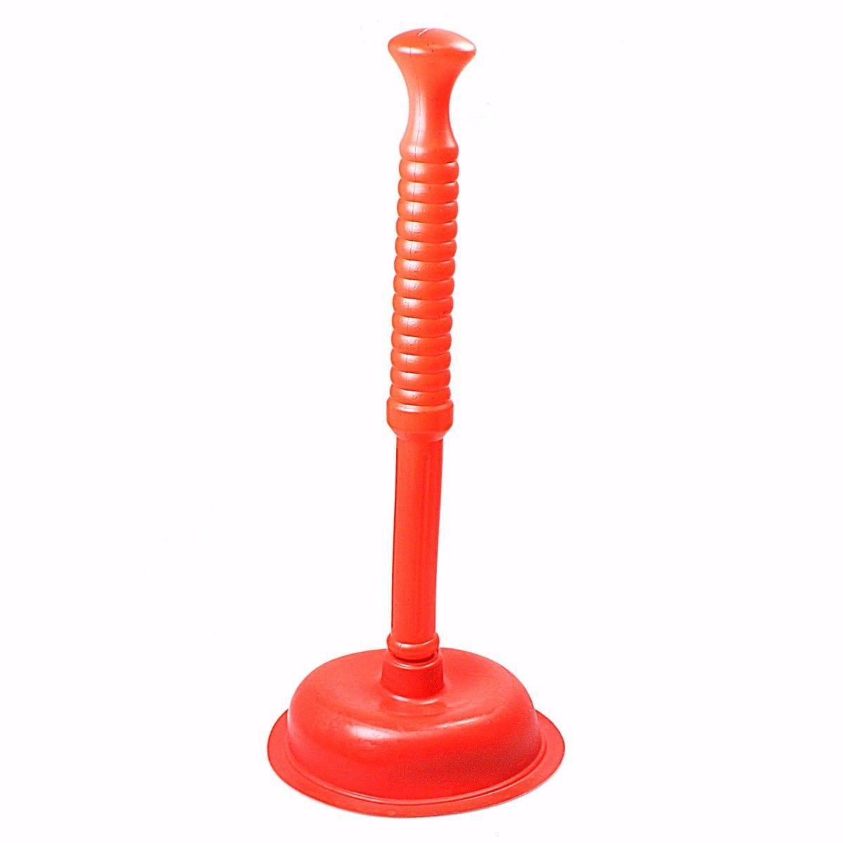 Durable Red Plastic Bathroom Toilet Plunger Unclog with Ease