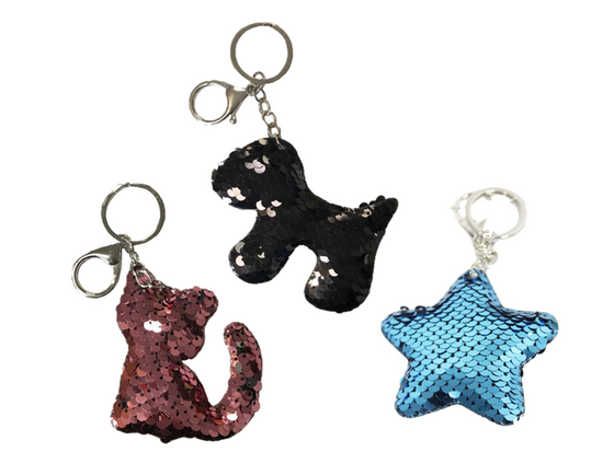 Glamorous Soft Sequin Keychain Assorted Designs and Colors