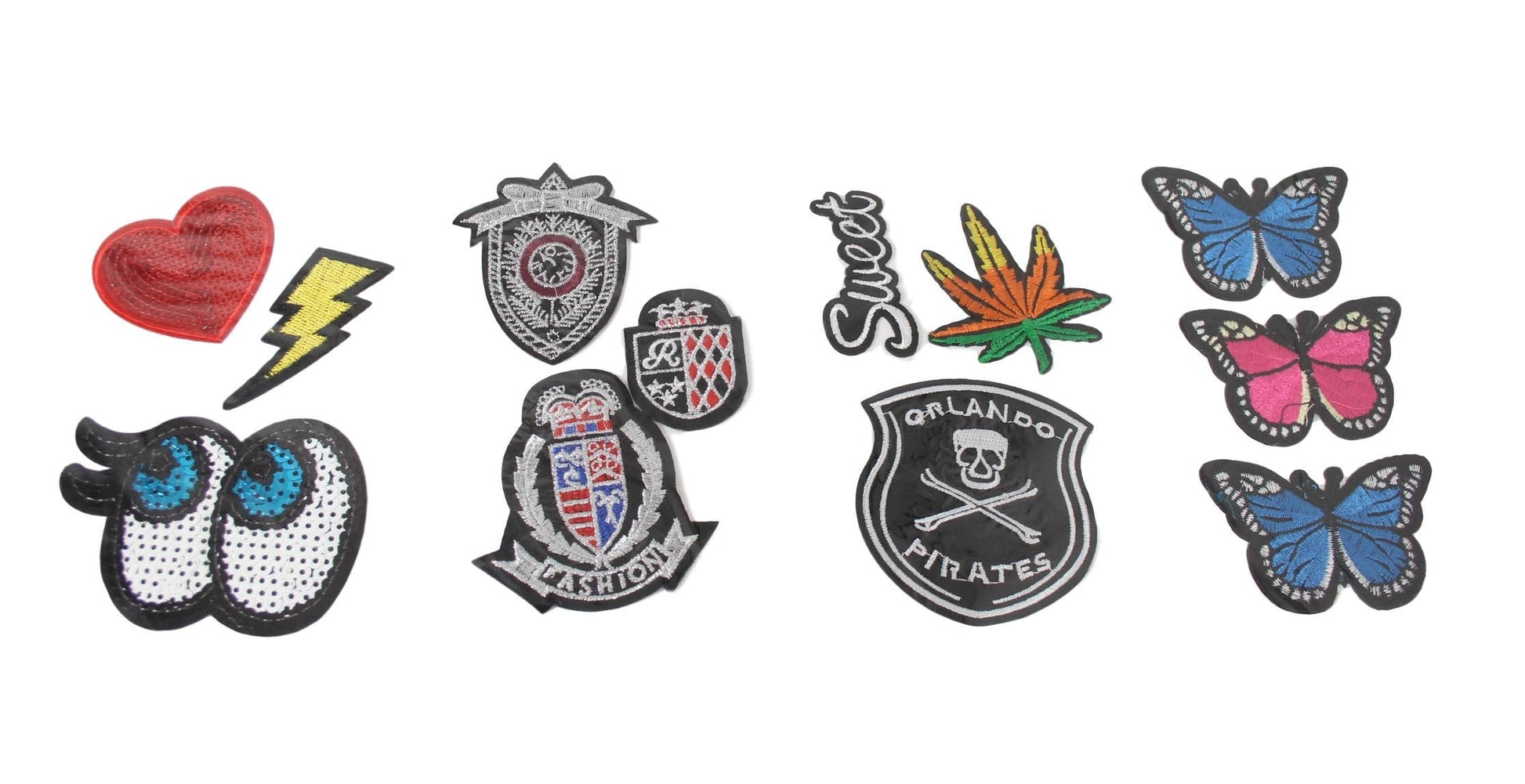 Assorted Embroidered IronOn Clothes Patches Set Pack of 2 or 3