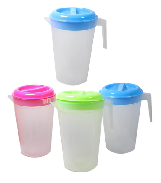 Durable Plastic Water Kitchen Jug with Secure Lid 27 x 17 cm