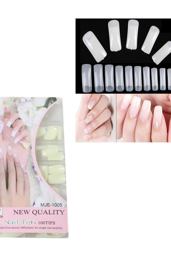 Clear Square Tip Artificial Nail Extensions Pack of 100