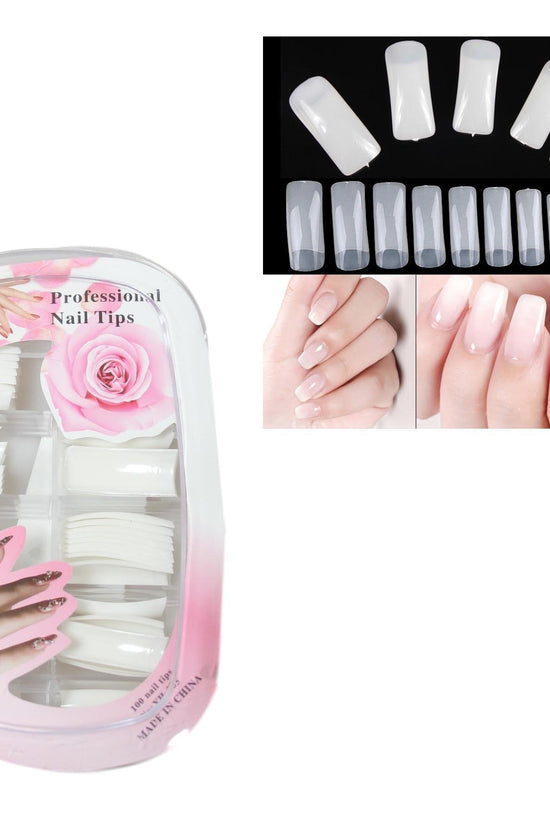 Square Artificial Fake Nail Extensions Pack of 100 Assorted Colours
