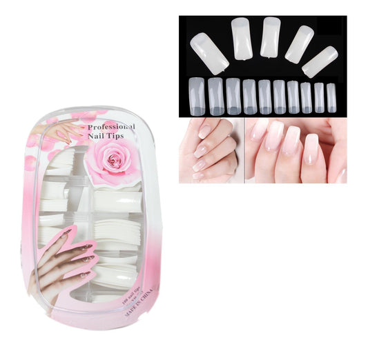 Square Artificial Fake Nail Extensions Pack of 100 Assorted Colours