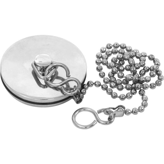 Chrome Metal Bathroom Sink Plug with Chain 4cm Plug 34cm Chain