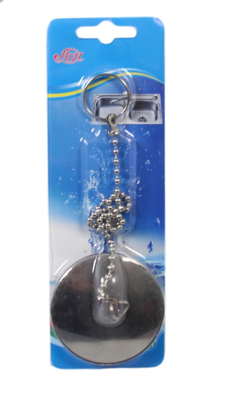 Chrome Metal Bathroom Bath Sink Plug with Chain Set