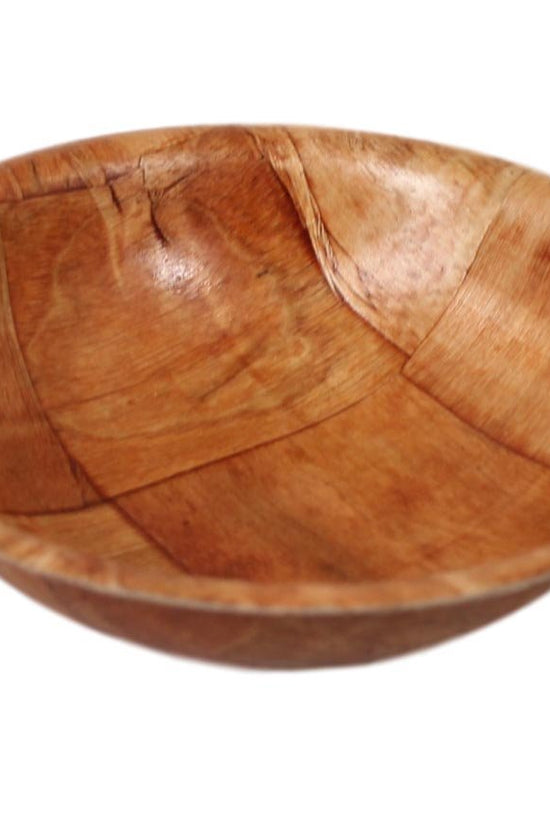 Vintage Style Wooden Design Kitchen Serving Bowl 25cm Handcrafted EcoFriendly Tableware